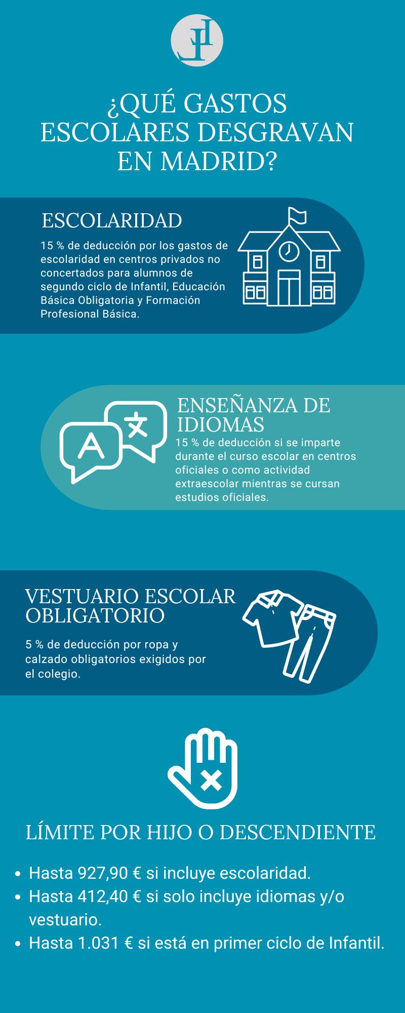 desgravar gastos escolares infografia